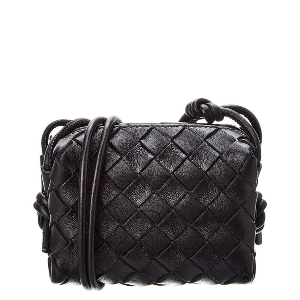 Bottega Veneta Candy Loop Leather Camera Bag, Black